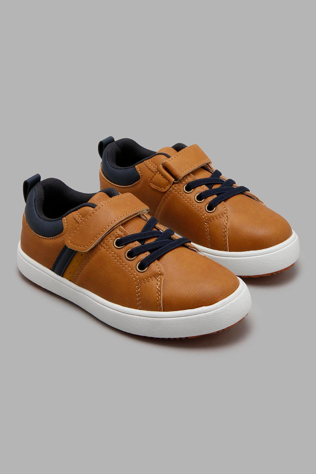 Redtag-Tan-Colour-Block-Sneaker-Sneakers-Boys-3 to 5 Years