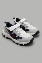 Load image into Gallery viewer, Redtag-White-Colour-Block-Trekker-Sneakers-Boys-3 to 5 Years
