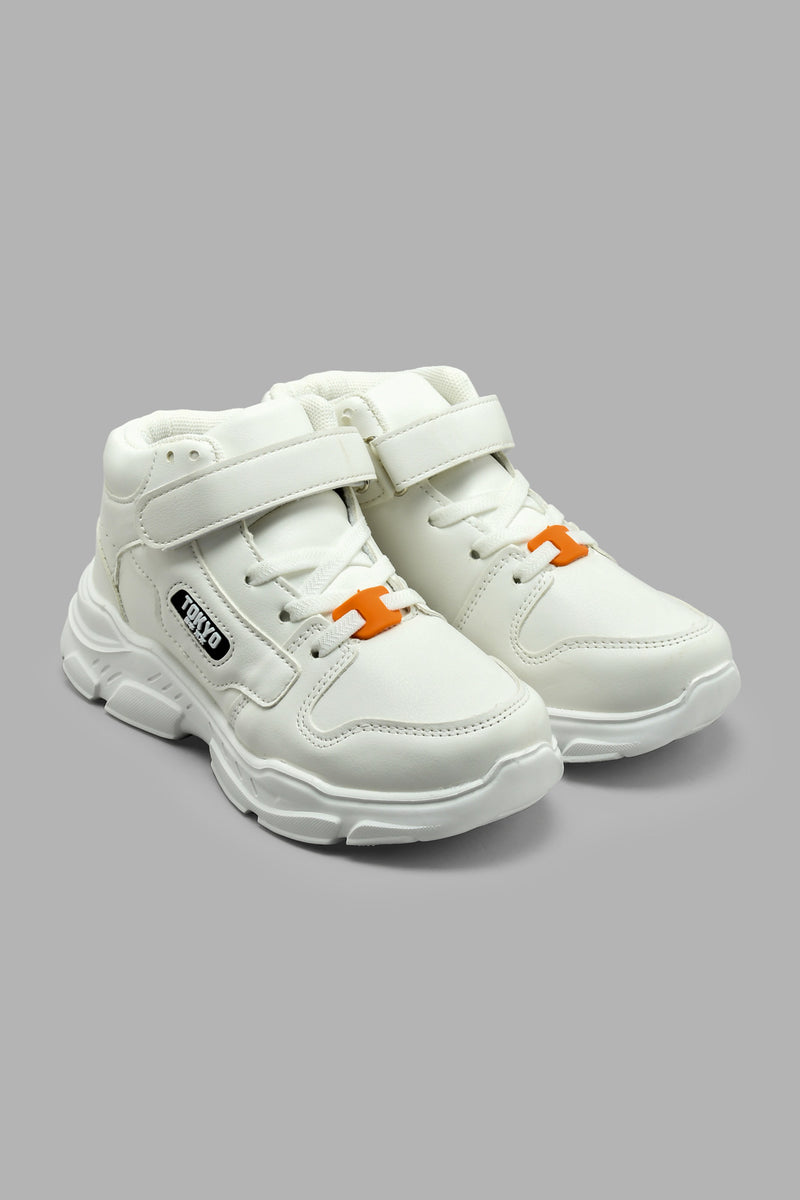 Redtag-White-High-Top-Chunky-Sneaker-Chunky-Boys-3 to 5 Years