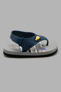 Redtag-Grey-Cars-Print-Toe-Post-With-Backstrap-Toe-Posts-Boys-3 to 5 Years