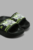 Redtag-Black-Triceratops-Print-Slide-Sliders-Boys-3 to 5 Years