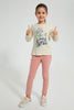 Redtag-Pink-Printed-Jegging-Jeggings-Girls-2 to 8 Years