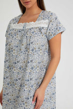تنزيل الصورة على معرض الصور، Redtag-White-Floral-Printed-Nightgown-Nightgowns-Women's-
