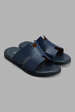 Load image into Gallery viewer, Redtag-Navy-H-Strap-Slide-Sandal-Slides-Senior-Boys-5 to 14 Years
