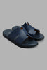 Redtag-Navy-H-Strap-Slide-Sandal-Slides-Senior-Boys-5 to 14 Years