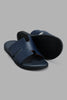 Redtag-Navy-H-Strap-Slide-Sandal-Slides-Senior-Boys-5 to 14 Years