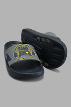 Load image into Gallery viewer, Redtag-Navy-Gamer-Print-Slide-Sliders-Senior-Boys-5 to 14 Years
