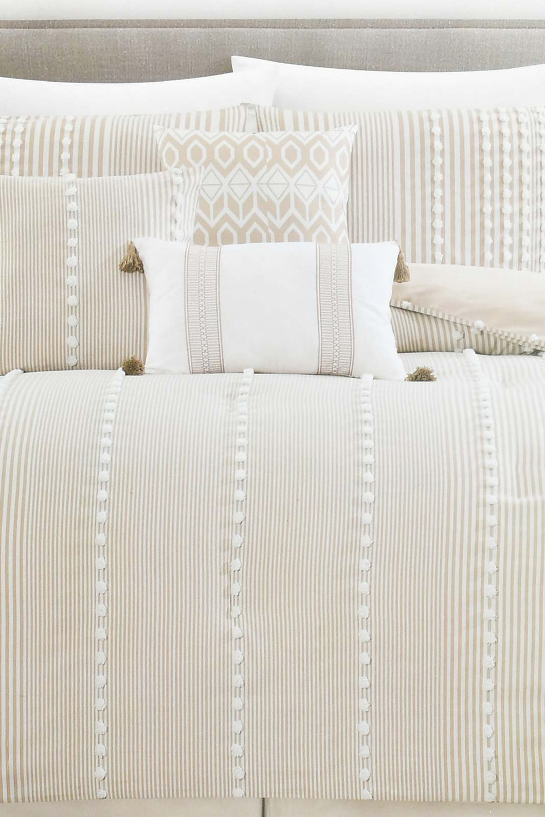 Redtag-Beige-7-Piece-Tufted-Embroidery-Comforter-Set-(King-Size)-Comforters-Home-Bedroom-