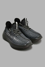 Load image into Gallery viewer, Redtag-Black-Translucent-Sole-Knit-Sneaker-Boys-Trainers,-Colour:Black,-Filter:Boys-Footwear-(3-to-5-Yrs),-New-In,-New-In-BOY-FOO,-Non-Sale,-S22A,-Section:Kidswear-Boys-3 to 5 Years
