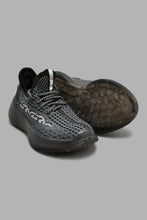 Load image into Gallery viewer, Redtag-Black-Translucent-Sole-Knit-Sneaker-Boys-Trainers,-Colour:Black,-Filter:Boys-Footwear-(3-to-5-Yrs),-New-In,-New-In-BOY-FOO,-Non-Sale,-S22A,-Section:Kidswear-Boys-3 to 5 Years
