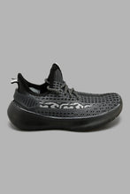 Load image into Gallery viewer, Redtag-Black-Translucent-Sole-Knit-Sneaker-Boys-Trainers,-Colour:Black,-Filter:Boys-Footwear-(3-to-5-Yrs),-New-In,-New-In-BOY-FOO,-Non-Sale,-S22A,-Section:Kidswear-Boys-3 to 5 Years
