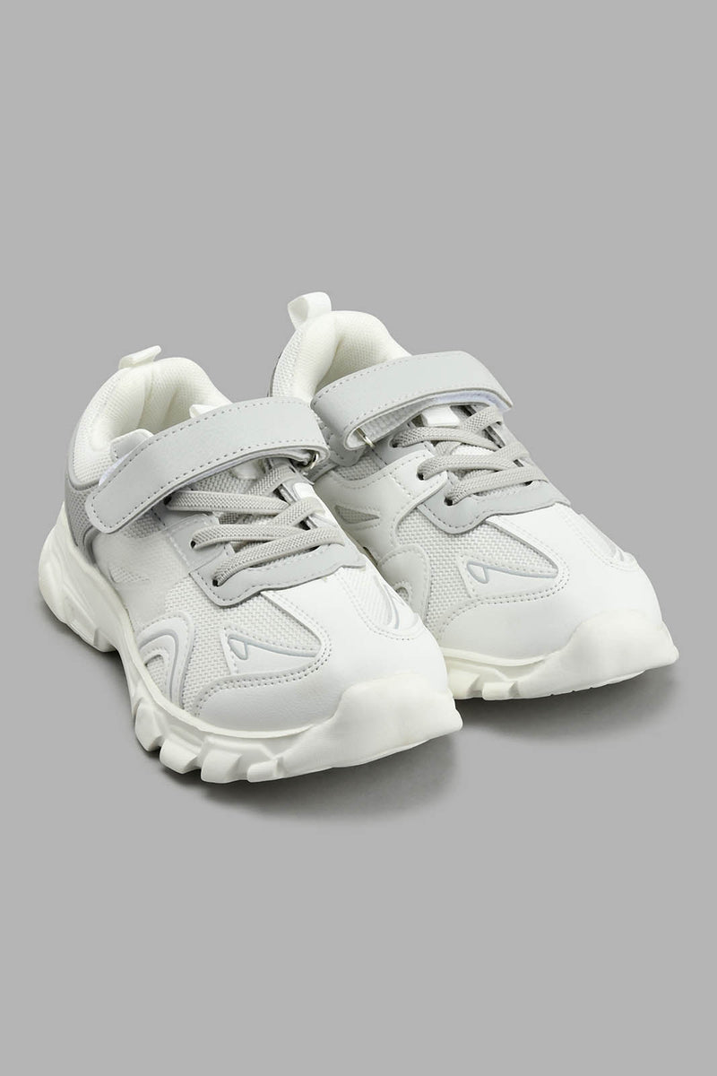 Redtag-White-Colour-Block-Chunky-Sneaker-Boys-Trainers,-Colour:White,-Filter:Boys-Footwear-(3-to-5-Yrs),-New-In,-New-In-BOY-FOO,-Non-Sale,-S22A,-Section:Kidswear-Boys-3 to 5 Years