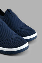 Load image into Gallery viewer, Redtag-Navy-Knit-Slip-On-Boys-Trainers,-Colour:Navy,-Filter:Boys-Footwear-(3-to-5-Yrs),-New-In,-New-In-BOY-FOO,-Non-Sale,-S22A,-Section:Kidswear-Boys-3 to 5 Years
