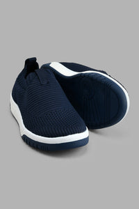 Redtag-Navy-Knit-Slip-On-Boys-Trainers,-Colour:Navy,-Filter:Boys-Footwear-(3-to-5-Yrs),-New-In,-New-In-BOY-FOO,-Non-Sale,-S22A,-Section:Kidswear-Boys-3 to 5 Years