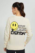 تنزيل الصورة على معرض الصور، Redtag-Beige-Smiley-Sweatshirt-Sweatshirts-Women&#39;s-
