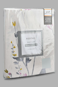 Redtag-Pink-Floral-Printed-Fitted-Sheet-(Single-Size)-Fitted-Sheets-Home-Bedroom-