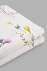 Redtag-Pink-Floral-Printed-Fitted-Sheet-(Double-Size)-Fitted-Sheets-Home-Bedroom-