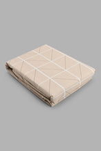 Load image into Gallery viewer, Redtag-Beige-Check-Printed-Fitted-Sheet-(Double-Size)-Fitted-Sheets-Home-Bedroom-
