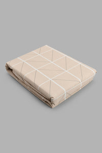 Redtag-Beige-Check-Printed-Fitted-Sheet-(Double-Size)-Fitted-Sheets-Home-Bedroom-