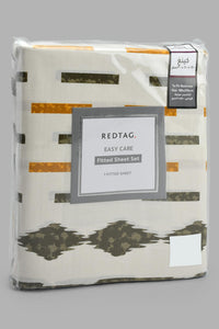 Redtag-Multi-Colour-Geometric-Printed-Fitted-Sheet-(King-Size)-Fitted-Sheets-Home-Bedroom-