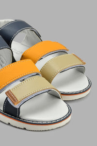 Redtag-Navy-Colour-Block-Comfort-Sandal-Sandals-Senior-Boys-5 to 14 Years