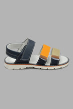 Load image into Gallery viewer, Redtag-Navy-Colour-Block-Comfort-Sandal-Sandals-Senior-Boys-5 to 14 Years
