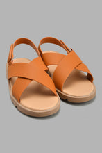 Load image into Gallery viewer, Redtag-Brown-Criss-Cross-Comfort-Sandal-Sandals-Senior-Boys-5 to 14 Years
