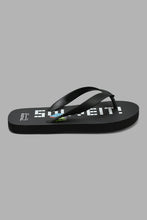 Load image into Gallery viewer, Redtag-Black-Slogan-Print-Slide-Flip-Flops-Senior-Boys-5 to 14 Years
