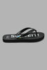 Redtag-Black-Slogan-Print-Slide-Flip-Flops-Senior-Boys-5 to 14 Years