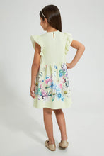 تنزيل الصورة على معرض الصور، Redtag-Yellow-Textured-Printed-Dress-Dresses-Girls-2 to 8 Years
