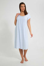 تنزيل الصورة على معرض الصور، Redtag-Pink/White-Stripe-Floral-Printed-Nightgown-Nightgowns-Women's-

