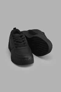 Redtag-Black-Ribbed-Sole-Skate-Shoe-Skate-Shoes-Senior-Boys-5 to 14 Years