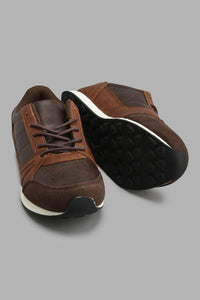 Redtag-Brown-Colour-Block-Sneaker-Sneakers-Senior-Boys-5 to 14 Years