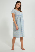 تنزيل الصورة على معرض الصور، Redtag-Off-White-Floral-Printed-Nightgown-Nightgowns-Women's-
