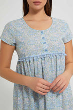تنزيل الصورة على معرض الصور، Redtag-Off-White-Floral-Printed-Nightgown-Nightgowns-Women's-
