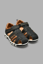 Load image into Gallery viewer, Redtag-Black-Fisherman-Sandal-BSR-Casual-Sandals,-Colour:Black,-Filter:Boys-Footwear-(5-to-14-Yrs),-New-In,-New-In-BSR-FOO,-Non-Sale,-S22A,-Section:Kidswear-Senior-Boys-5 to 14 Years
