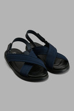 Load image into Gallery viewer, Redtag-Navy-Criss-Cross-Comfort-Sandal-BSR-Casual-Sandals,-Colour:Navy,-Filter:Boys-Footwear-(5-to-14-Yrs),-New-In,-New-In-BSR-FOO,-Non-Sale,-S22A,-Section:Kidswear-Senior-Boys-5 to 14 Years
