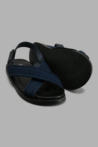 Redtag-Navy-Criss-Cross-Comfort-Sandal-BSR-Casual-Sandals,-Colour:Navy,-Filter:Boys-Footwear-(5-to-14-Yrs),-New-In,-New-In-BSR-FOO,-Non-Sale,-S22A,-Section:Kidswear-Senior-Boys-5 to 14 Years