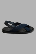 Load image into Gallery viewer, Redtag-Navy-Criss-Cross-Comfort-Sandal-BSR-Casual-Sandals,-Colour:Navy,-Filter:Boys-Footwear-(5-to-14-Yrs),-New-In,-New-In-BSR-FOO,-Non-Sale,-S22A,-Section:Kidswear-Senior-Boys-5 to 14 Years
