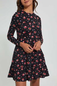 Redtag-Printed-Skater-Dress-Dresses-Women's-0
