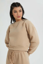 تنزيل الصورة على معرض الصور، Redtag-Tan-Jacquard-Cropped-Sweatshirt-Colour:Tan,-Filter:Women&#39;s-Clothing,-New-In,-New-In-Women,-Non-Sale,-S22A,-Section:Women,-Women-Sweatshirts-Women&#39;s-
