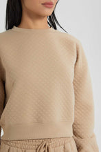 تنزيل الصورة على معرض الصور، Redtag-Tan-Jacquard-Cropped-Sweatshirt-Colour:Tan,-Filter:Women&#39;s-Clothing,-New-In,-New-In-Women,-Non-Sale,-S22A,-Section:Women,-Women-Sweatshirts-Women&#39;s-
