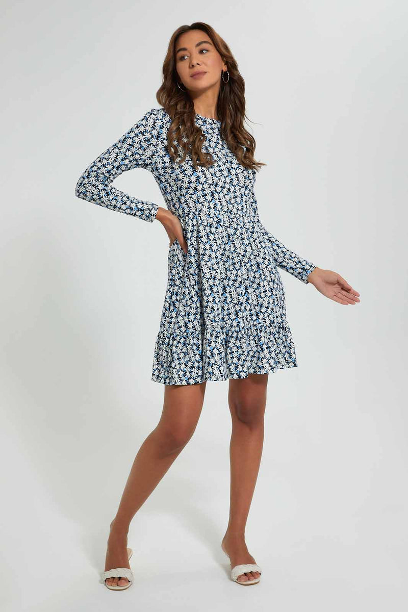 Redtag-Printed-Skater-Dress-Dresses-Women's-0