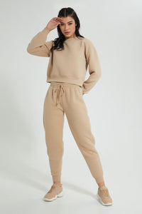 Redtag-Tan-Jacquard-Cropped-Active-Pant-Colour:Tan,-Filter:Women's-Clothing,-New-In,-New-In-Women,-Non-Sale,-S22A,-Section:Women,-Women-Joggers-Women's-