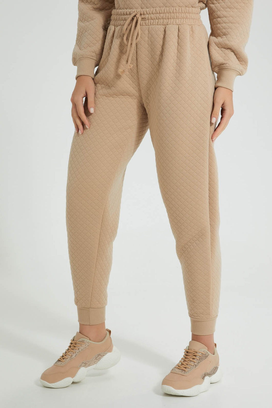 Redtag-Tan-Jacquard-Cropped-Active-Pant-Colour:Tan,-Filter:Women's-Clothing,-New-In,-New-In-Women,-Non-Sale,-S22A,-Section:Women,-Women-Joggers-Women's-