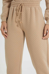 Redtag-Tan-Jacquard-Cropped-Active-Pant-Colour:Tan,-Filter:Women's-Clothing,-New-In,-New-In-Women,-Non-Sale,-S22A,-Section:Women,-Women-Joggers-Women's-