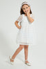 Redtag-White-Textured-Dress-Colour:White,-Filter:Girls-(2-to-8-Yrs),-Girls-Dresses,-New-In,-New-In-GIR,-Non-Sale,-S22B,-Section:Kidswear-Girls-2 to 8 Years