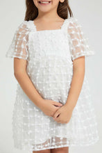 تنزيل الصورة على معرض الصور، Redtag-White-Textured-Dress-Colour:White,-Filter:Girls-(2-to-8-Yrs),-Girls-Dresses,-New-In,-New-In-GIR,-Non-Sale,-S22B,-Section:Kidswear-Girls-2 to 8 Years
