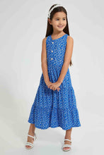 تنزيل الصورة على معرض الصور، Redtag-Blue-Printed-Dress-Dresses-Girls-2 to 8 Years
