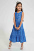 Redtag-Blue-Printed-Dress-Dresses-Girls-2 to 8 Years